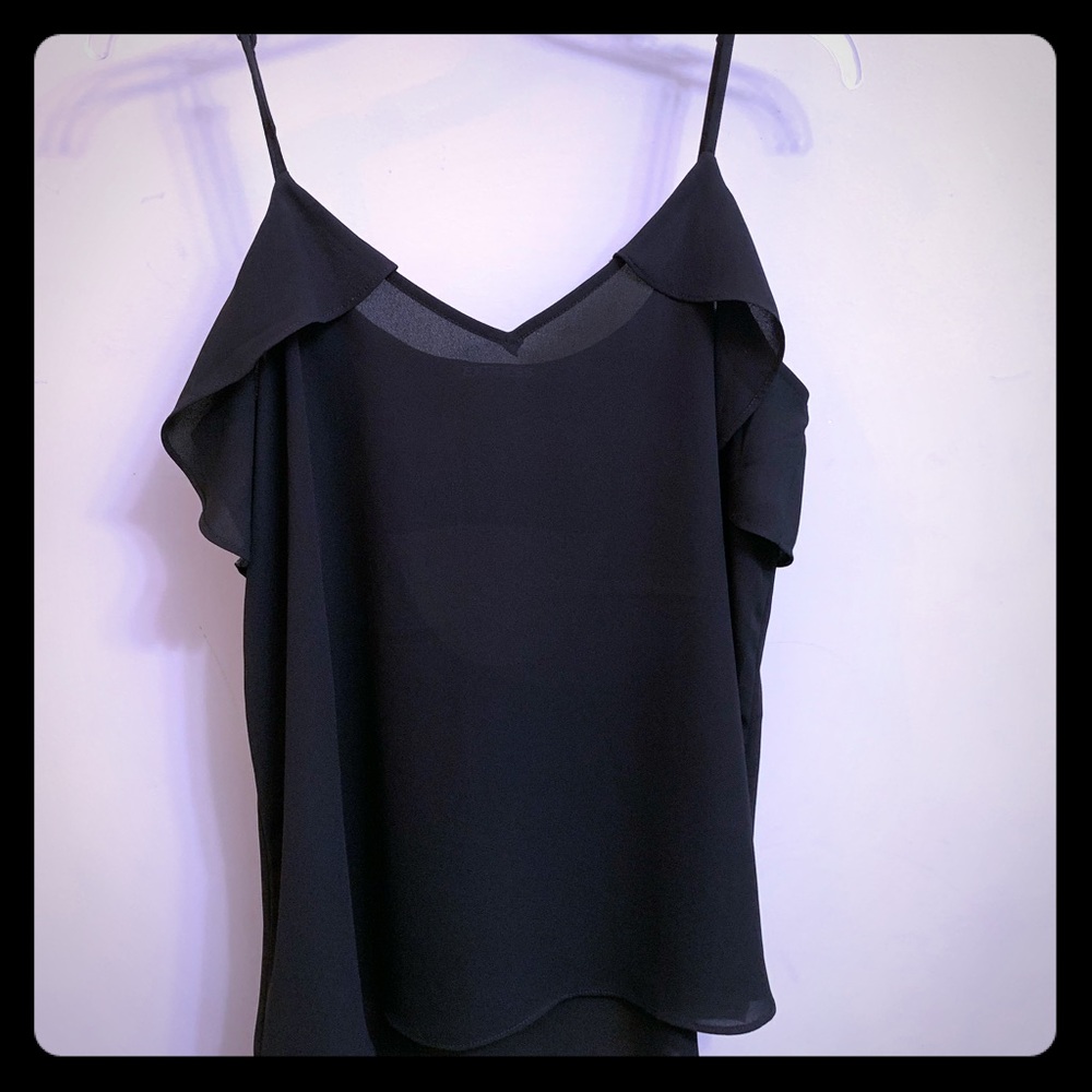 Express Black Strappy Blouse With Key Hole Back